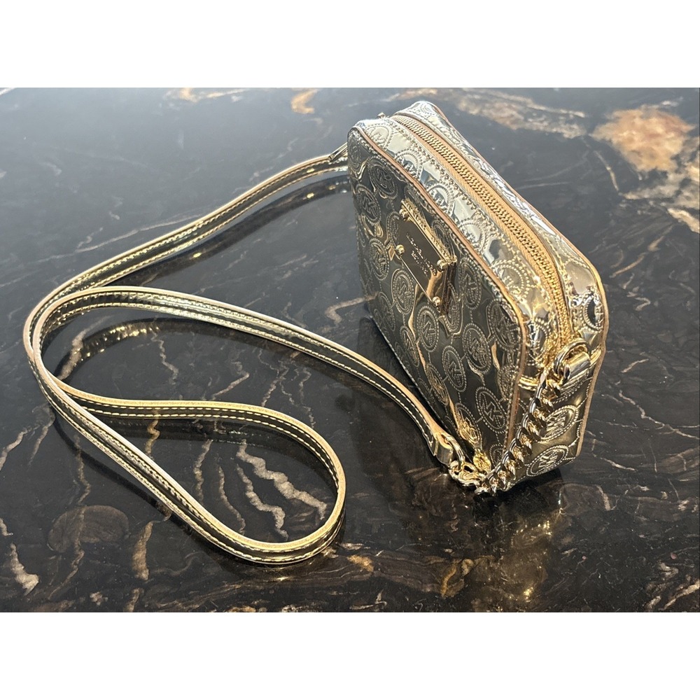 Michael Kors Jet Set Small Crossbody Shoulder Bag Pale Gold Chain - Picture 4 of 12